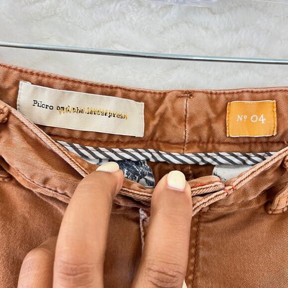 Pilcro and the Letterpress Skinny Jeans Womens 4 Burt Orange Velvet Mixed Media - Picture 10 of 16